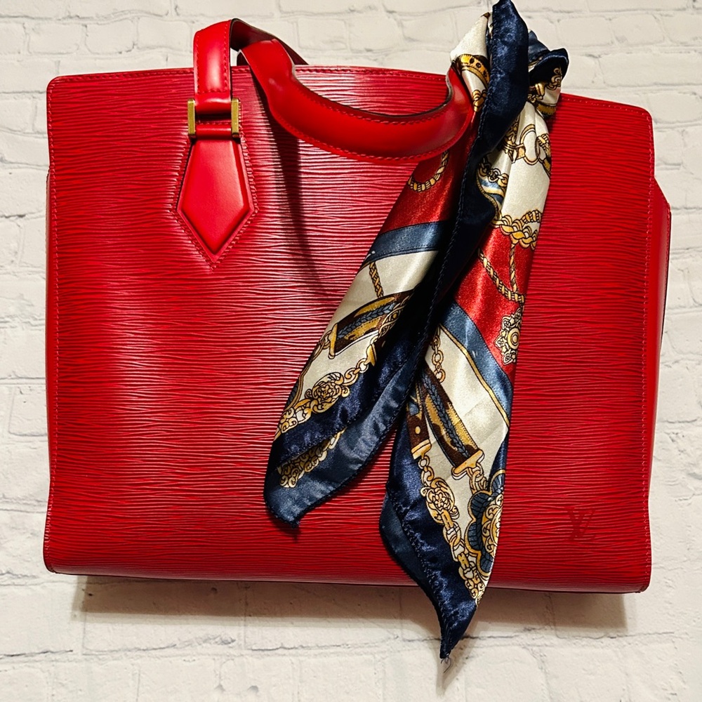 Louis Vuitton Red Epi Leather Duplex Bag W/ Dusty - Rare, Gorgeous Condition!